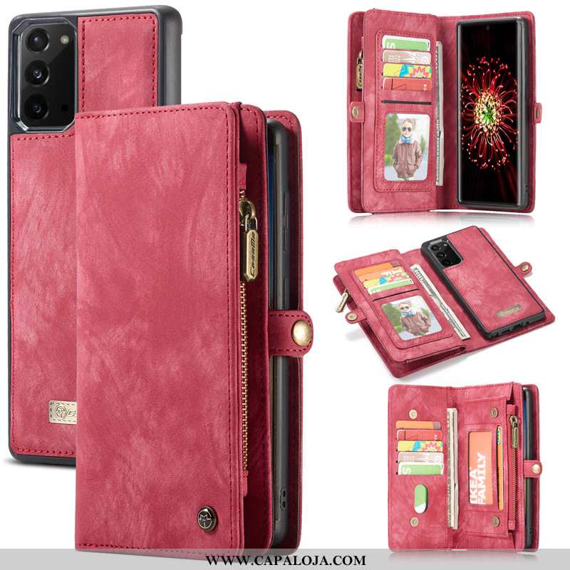 Capa Samsung Galaxy Note20 Couro Cases Vermelha Telemóvel Vermelho, Capas Samsung Galaxy Note20 Bara