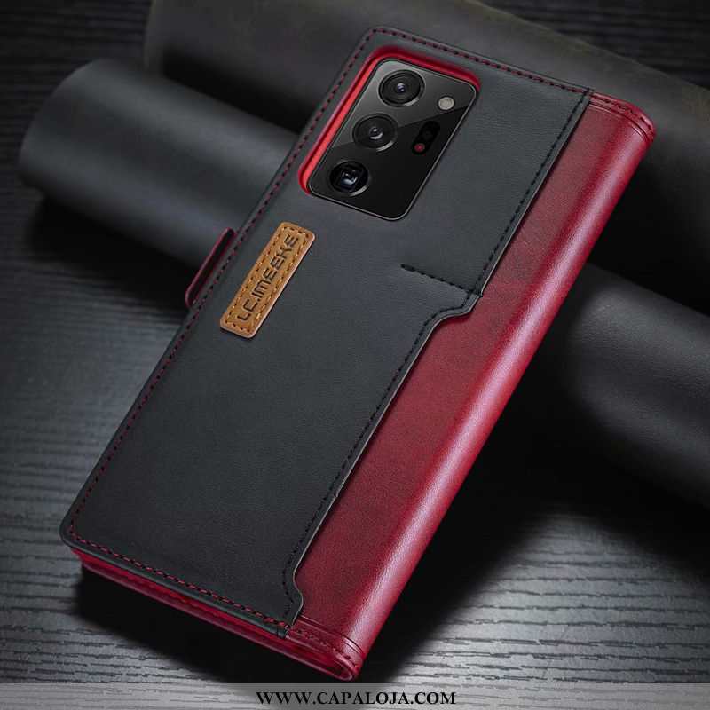 Capa Samsung Galaxy Note20 Ultra Couro Masculino Capas Cases Vermelho, Samsung Galaxy Note20 Ultra C