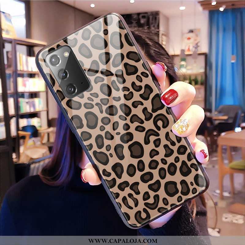 Capa Samsung Galaxy Note20 Vidro Capas Feminino Telemóvel Verde, Samsung Galaxy Note20 Leopardo Bara