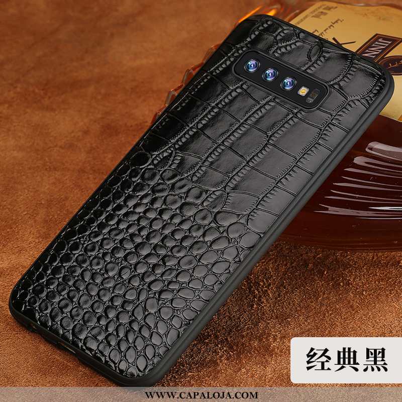 Capa Samsung Galaxy S10 Couro Capas Crocs De Grau Castanho, Samsung Galaxy S10 Tendencia Online