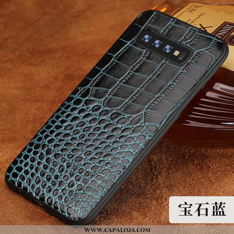 Capa Samsung Galaxy S10 Couro Capas Crocs De Grau Castanho, Samsung Galaxy S10 Tendencia Online