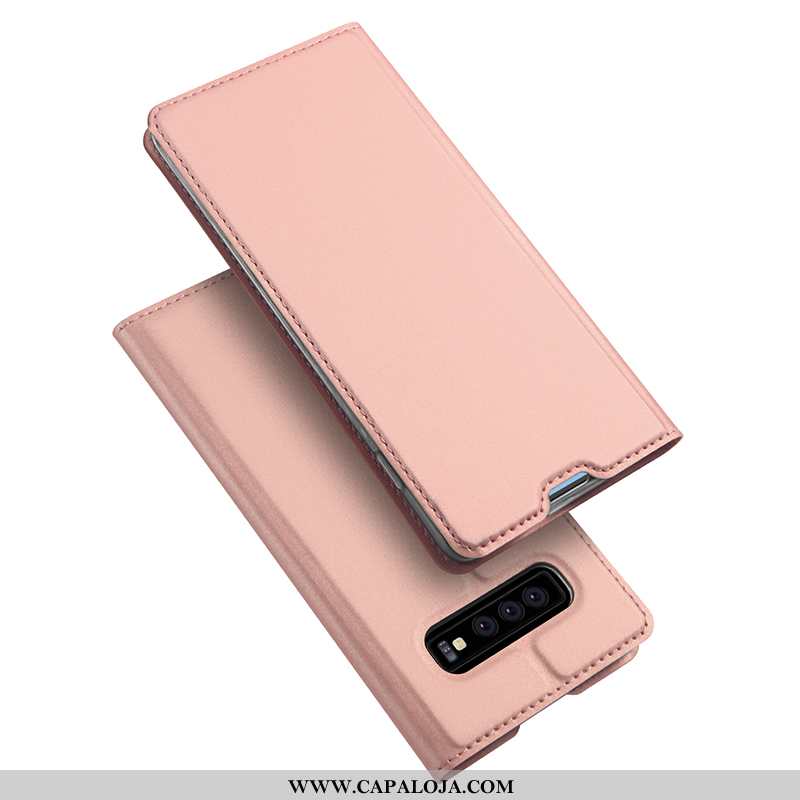 Capa Samsung Galaxy S10+ Couro Completa Suporte Capas, Samsung Galaxy S10+ Rosa Barato