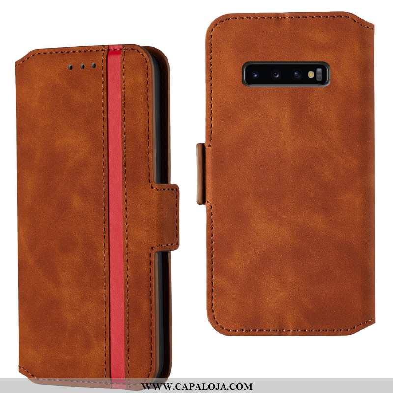 Capa Samsung Galaxy S10 Couro Protetoras Antiqueda Cases Vermelho, Capas Samsung Galaxy S10 Tendenci