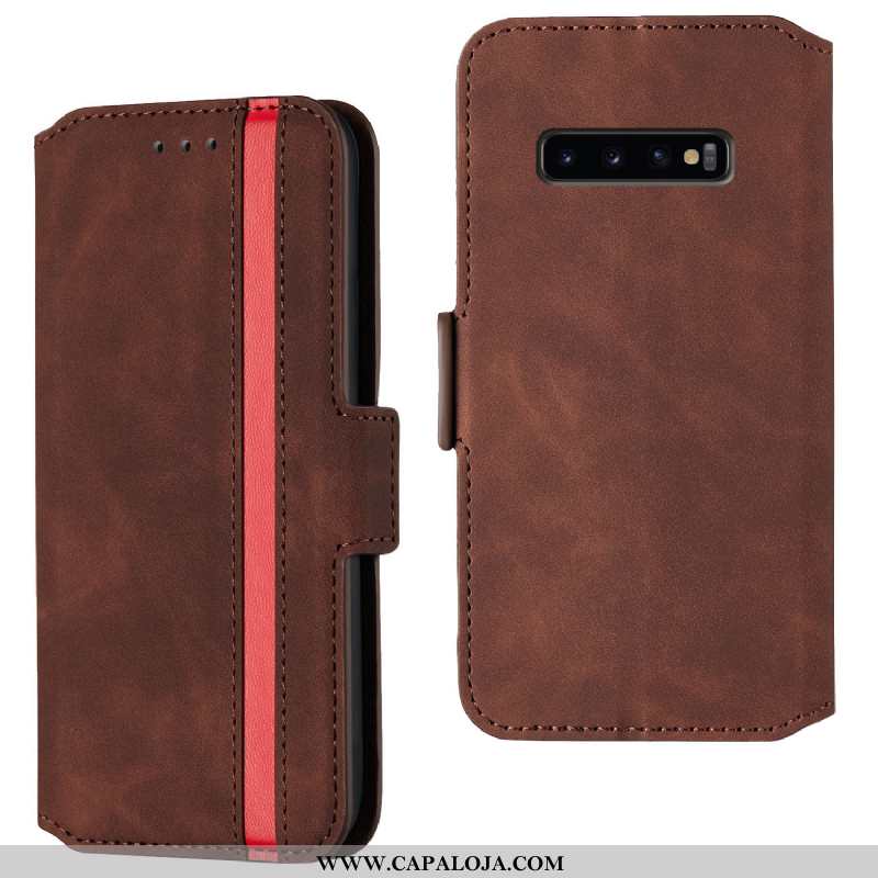 Capa Samsung Galaxy S10 Couro Protetoras Antiqueda Cases Vermelho, Capas Samsung Galaxy S10 Tendenci