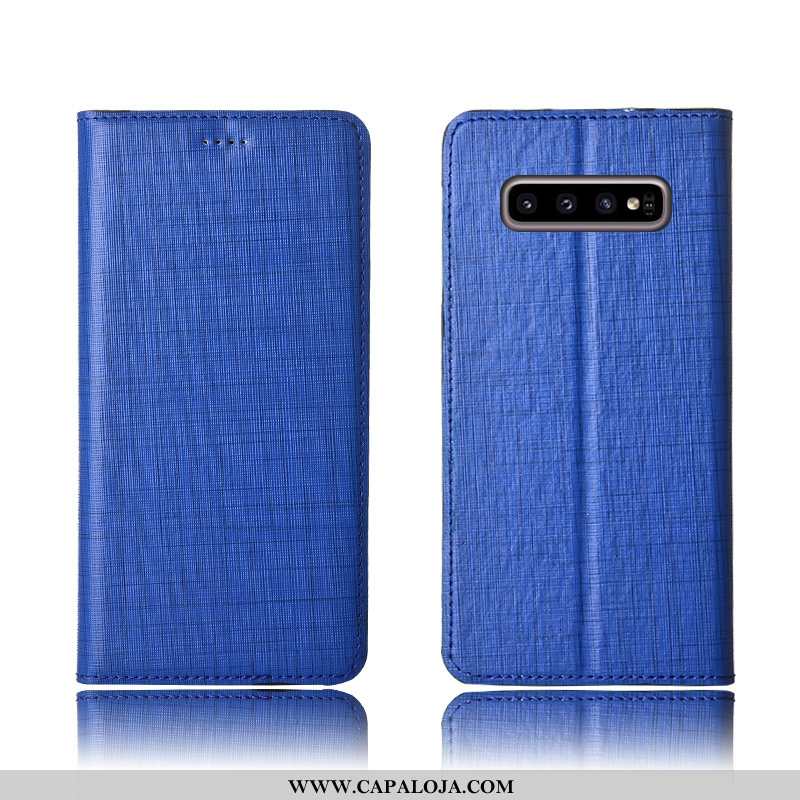 Capa Samsung Galaxy S10+ Couro Protetoras Legitimo Azul Nova, Capas Samsung Galaxy S10+ Soft Baratos