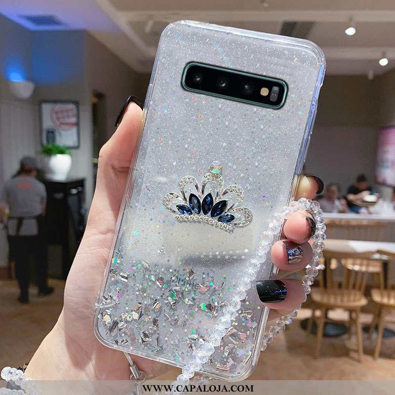 Capa Samsung Galaxy S10+ Cravejada Azul Vermelha Capas, Samsung Galaxy S10+ Protetoras Promoção