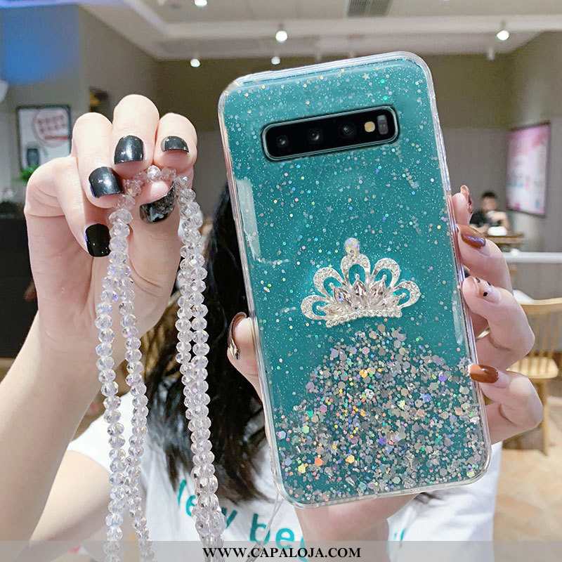 Capa Samsung Galaxy S10+ Cravejada Azul Vermelha Capas, Samsung Galaxy S10+ Protetoras Promoção