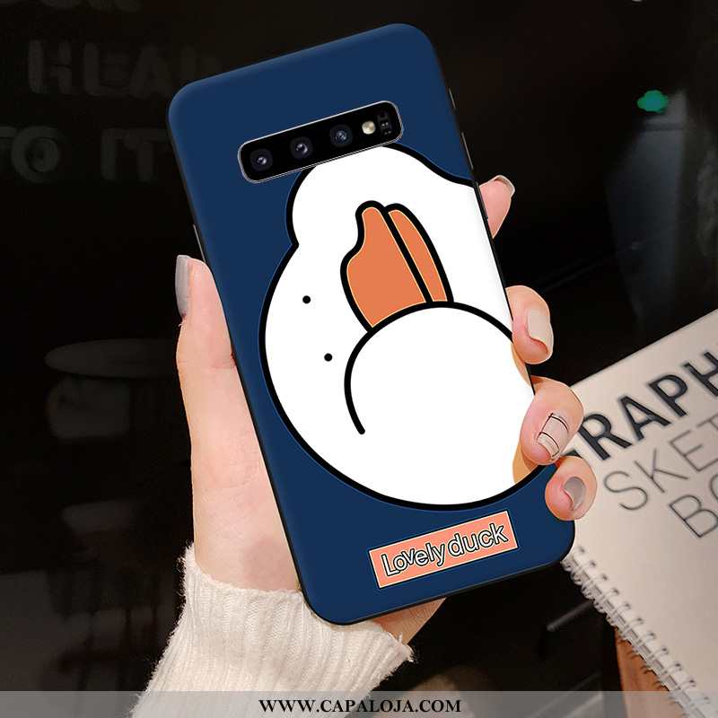 Capa Samsung Galaxy S10 Fosco Silicone Azul Escuro Desenho Animado, Capas Samsung Galaxy S10 Persona