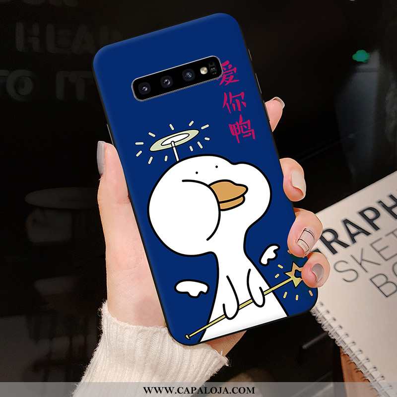 Capa Samsung Galaxy S10 Fosco Silicone Azul Escuro Desenho Animado, Capas Samsung Galaxy S10 Persona