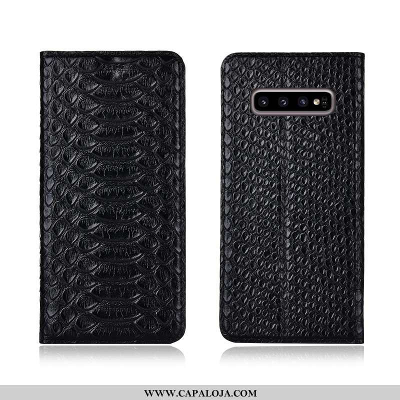 Capa Samsung Galaxy S10 Protetoras Capas Antiqueda Nova Preto, Samsung Galaxy S10 Couro Genuíno Prom