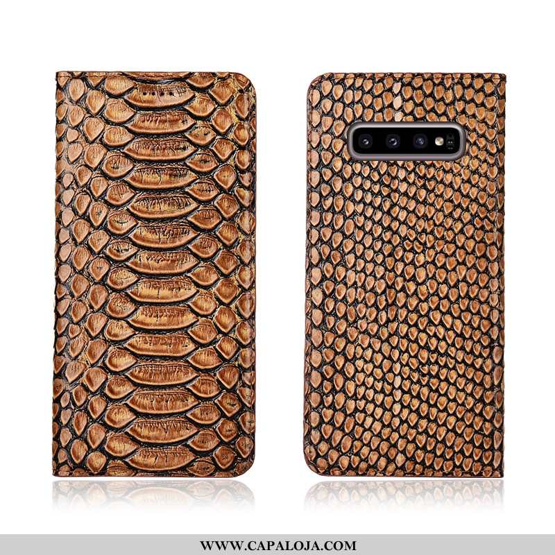 Capa Samsung Galaxy S10 Protetoras Capas Antiqueda Nova Preto, Samsung Galaxy S10 Couro Genuíno Prom