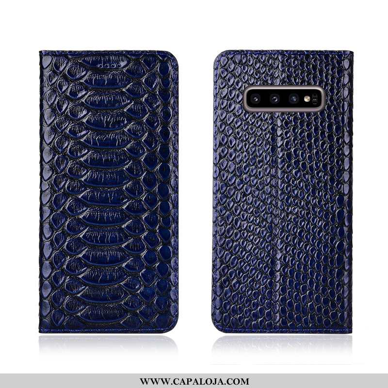 Capa Samsung Galaxy S10 Protetoras Capas Antiqueda Nova Preto, Samsung Galaxy S10 Couro Genuíno Prom