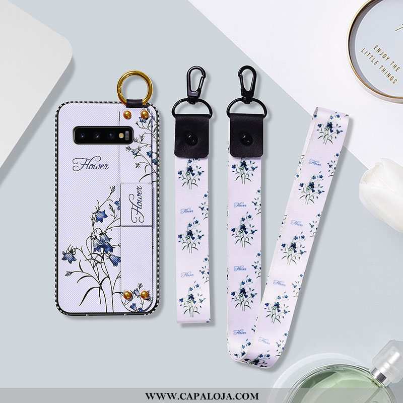 Capa Samsung Galaxy S10 Silicone Feminino Vermelha Telemóvel Branco, Capas Samsung Galaxy S10 Cordao