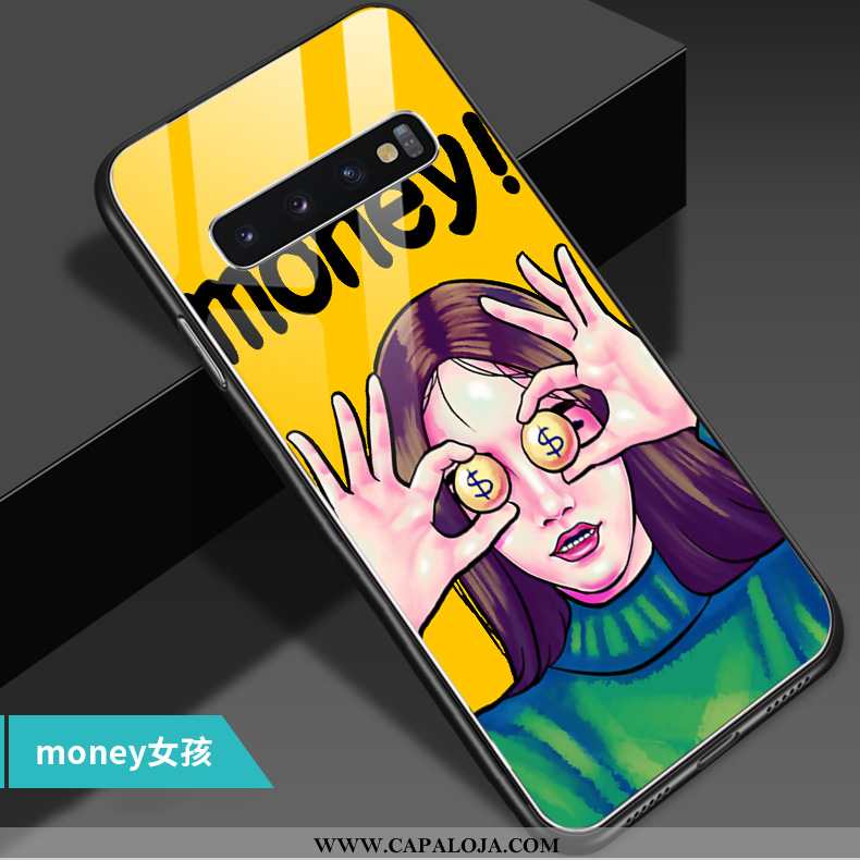 Capa Samsung Galaxy S10 Tendencia Telemóvel Capas Casal Amarelo, Samsung Galaxy S10 Soft Barato