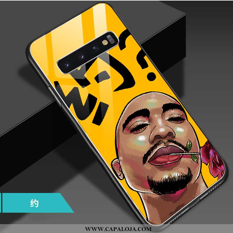 Capa Samsung Galaxy S10 Tendencia Telemóvel Capas Casal Amarelo, Samsung Galaxy S10 Soft Barato