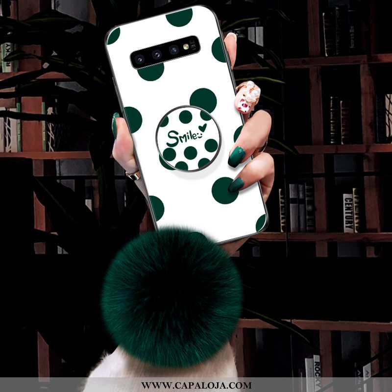 Capa Samsung Galaxy S10 Vidro Bruto Feminino Silicone Verde, Capas Samsung Galaxy S10 Tendencia Bara