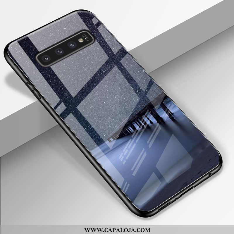 Capa Samsung Galaxy S10+ Vidro Estrelado Tendencia Antiqueda Azul, Capas Samsung Galaxy S10+ Persona