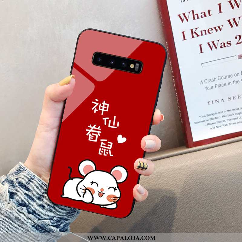 Capa Samsung Galaxy S10+ Vidro Para Reveillon Telemóvel Tendencia Vermelho, Capas Samsung Galaxy S10