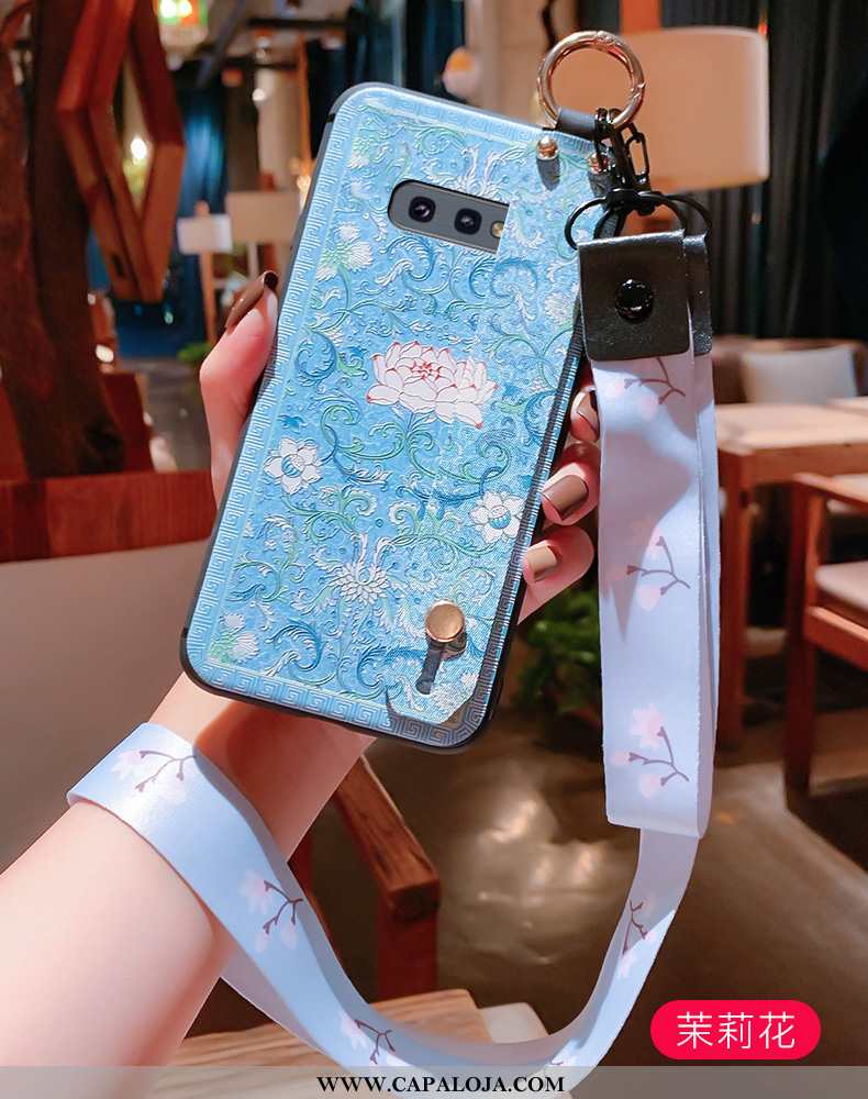 Capa Samsung Galaxy S10e Cordao Telemóvel Wrisband Silicone Azul, Capas Samsung Galaxy S10e Vintage 