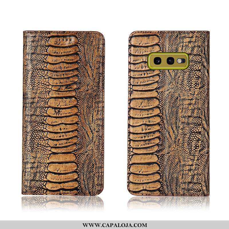 Capa Samsung Galaxy S10e Couro Caqui Pássaro Masculino, Capas Samsung Galaxy S10e Soft Promoção