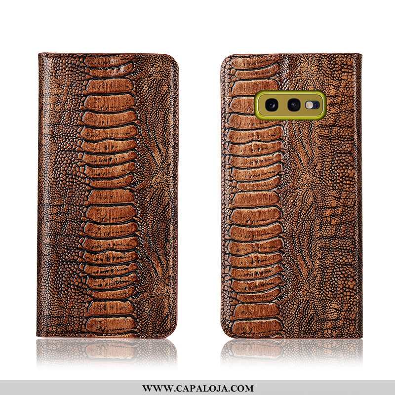 Capa Samsung Galaxy S10e Couro Caqui Pássaro Masculino, Capas Samsung Galaxy S10e Soft Promoção