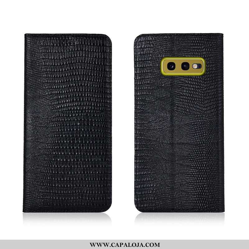 Capa Samsung Galaxy S10e Couro Genuíno Capas Protetoras Masculino Preto, Samsung Galaxy S10e Couro P