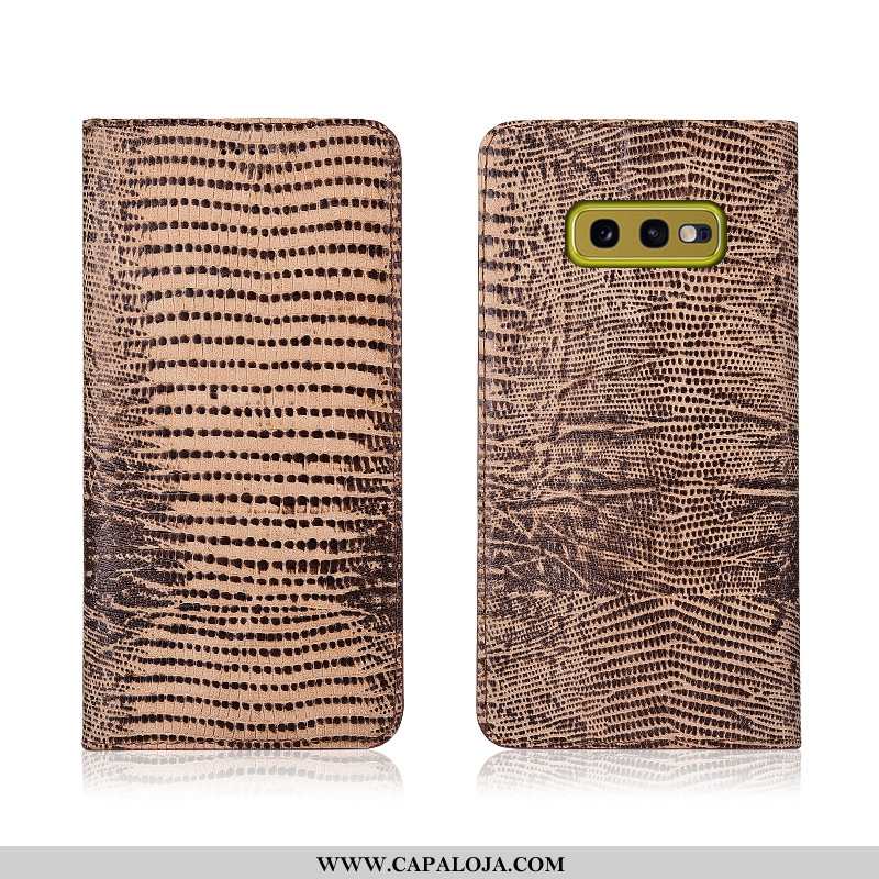 Capa Samsung Galaxy S10e Couro Genuíno Capas Protetoras Masculino Preto, Samsung Galaxy S10e Couro P