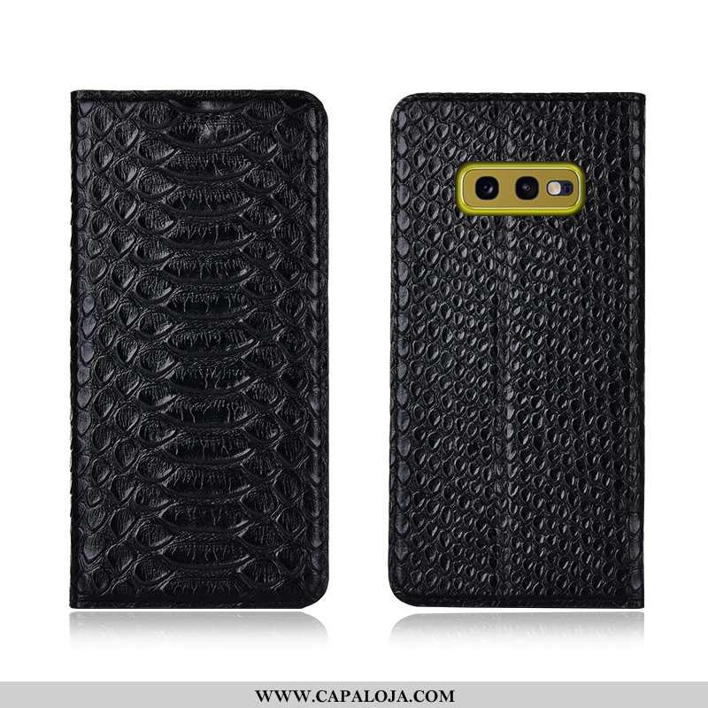 Capa Samsung Galaxy S10e Couro Genuíno Masculino Telemóvel Preto, Capas Samsung Galaxy S10e Couro Ba