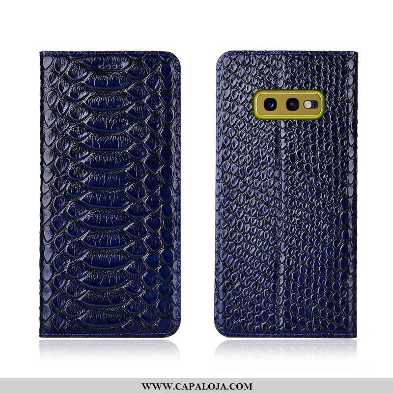 Capa Samsung Galaxy S10e Couro Genuíno Masculino Telemóvel Preto, Capas Samsung Galaxy S10e Couro Ba