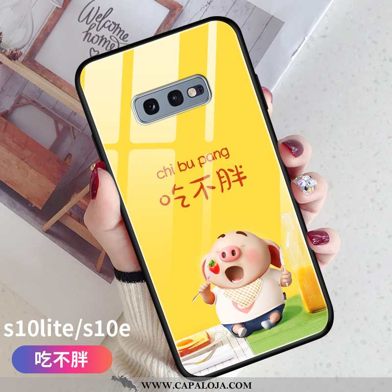 Capa Samsung Galaxy S10e Criativas Capas Soft Malha Amarelo, Samsung Galaxy S10e Slim Baratos