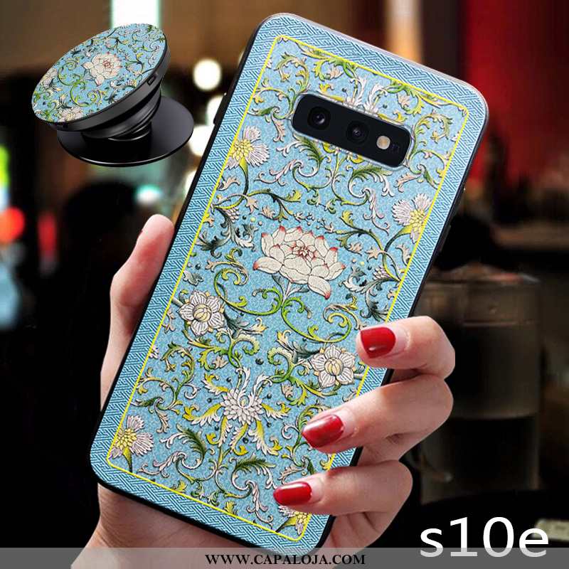 Capa Samsung Galaxy S10e Fosco Silicone Tendencia Telemóvel Azul, Capas Samsung Galaxy S10e Slim Pro