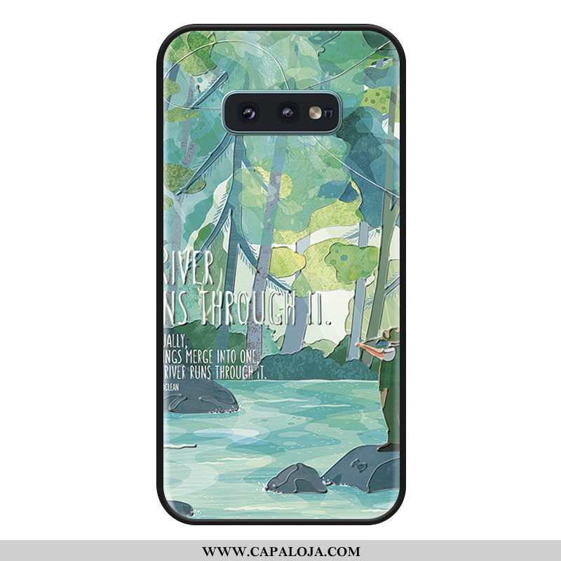 Capa Samsung Galaxy S10e Silicone Capas Telemóvel Completa Verde, Samsung Galaxy S10e Antiqueda Bara