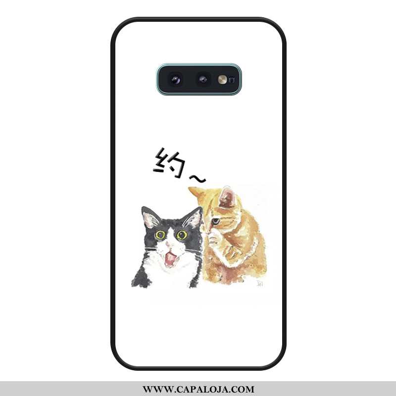 Capa Samsung Galaxy S10e Silicone Feminino Branco Casal, Capas Samsung Galaxy S10e Desenho Animado V