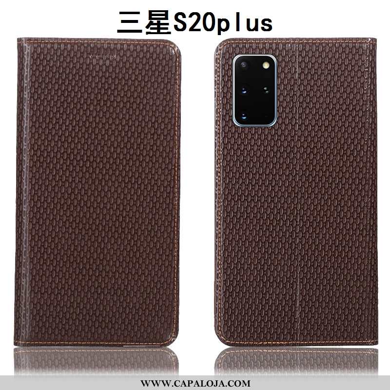 Capa Samsung Galaxy S20+ Couro Legitimo Antiqueda Cases Completa Castanho, Capas Samsung Galaxy S20+