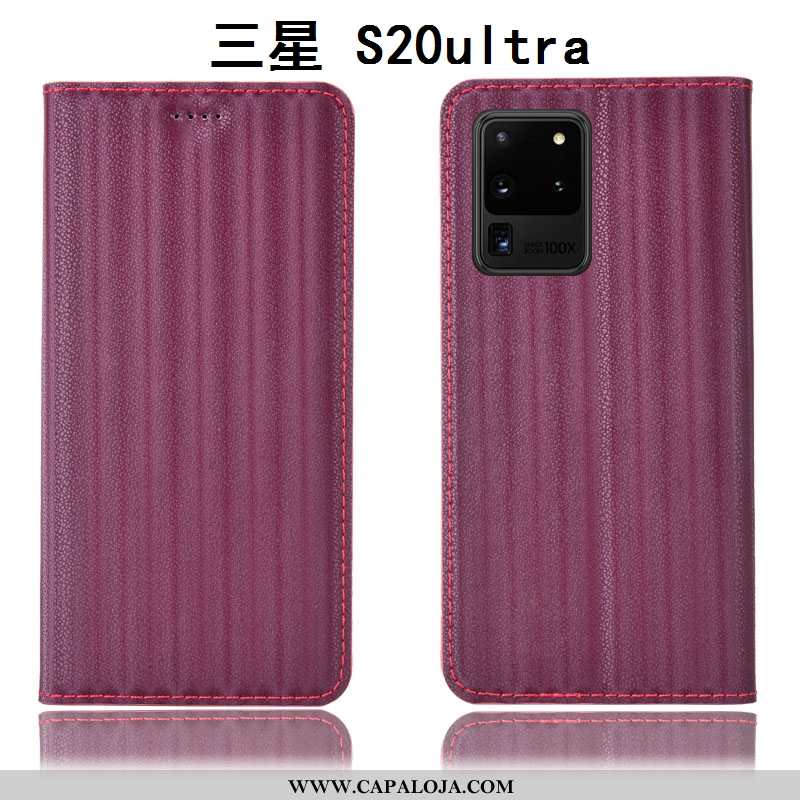 Capa Samsung Galaxy S20 Ultra Couro Genuíno Cases Roxa Gradiente Roxo, Capas Samsung Galaxy S20 Ultr