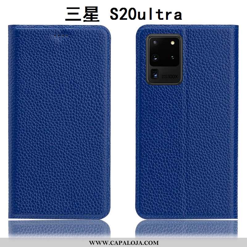 Capa Samsung Galaxy S20 Ultra Protetoras Telemóvel Azul Cover, Capas Samsung Galaxy S20 Ultra Couro 