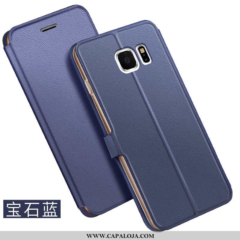 Capa Samsung Galaxy S6 Couro Azul Capas Cover, Samsung Galaxy S6 Negócio Baratas