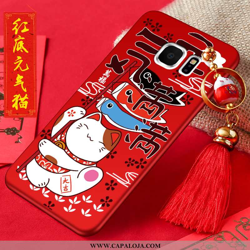 Capa Samsung Galaxy S6 Desenho Animado Tendencia Antiqueda Masculino Vermelho, Capas Samsung Galaxy 