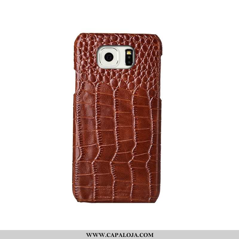 Capa Samsung Galaxy S6 Edge Criativas Telemóvel Protetoras Luxo Castanho, Capas Samsung Galaxy S6 Ed