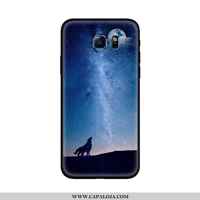 Capa Samsung Galaxy S6 Edge Soft Bonitos Cases Desenho Animado Preto, Capas Samsung Galaxy S6 Edge P