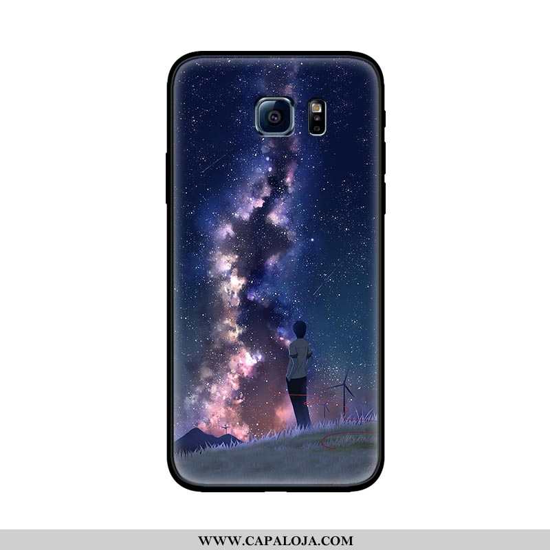 Capa Samsung Galaxy S6 Edge Soft Bonitos Cases Desenho Animado Preto, Capas Samsung Galaxy S6 Edge P