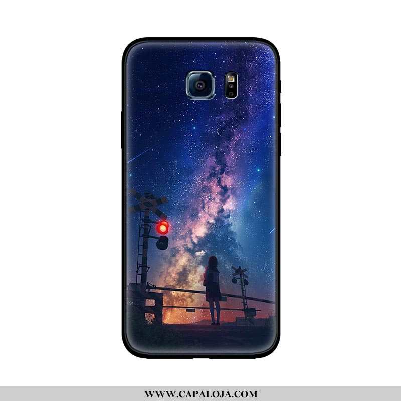 Capa Samsung Galaxy S6 Edge Soft Bonitos Cases Desenho Animado Preto, Capas Samsung Galaxy S6 Edge P