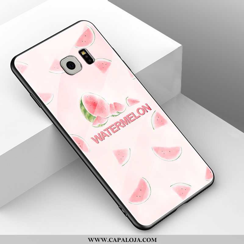 Capa Samsung Galaxy S6 Edge Tendencia Feminino Vermelha Simples Branco, Capas Samsung Galaxy S6 Edge