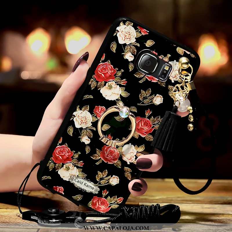 Capa Samsung Galaxy S6 Personalizado Tampa Frente Feminino Preto, Capas Samsung Galaxy S6 Tendencia 