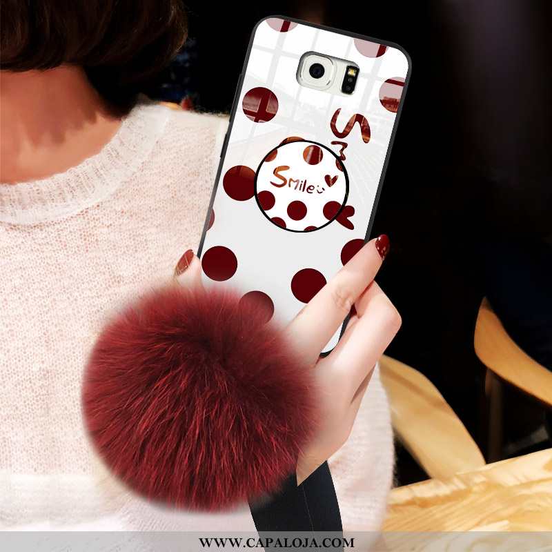 Capa Samsung Galaxy S6 Vidro Tampa Bruto Resistente Vermelho, Capas Samsung Galaxy S6 Tendencia Comp