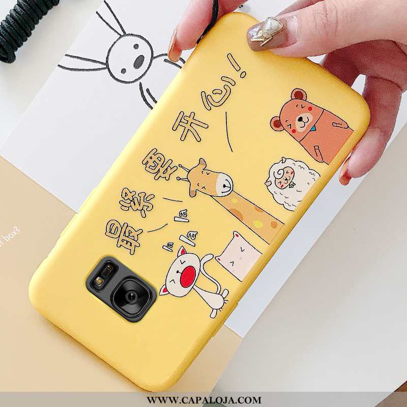 Capa Samsung Galaxy S7 Bonitos Frente Cases Feminino Amarelo, Capas Samsung Galaxy S7 Desenho Animad