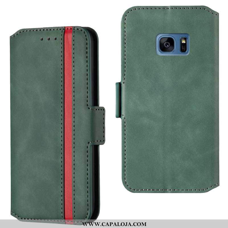 Capa Samsung Galaxy S7 Couro Frente Completa Cases Preto, Capas Samsung Galaxy S7 Antiqueda Online