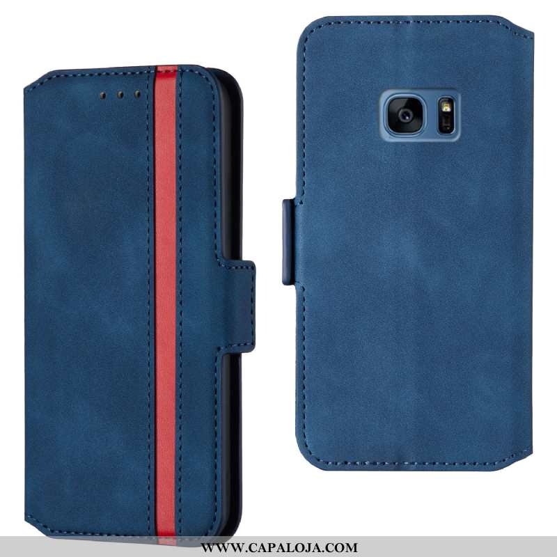 Capa Samsung Galaxy S7 Couro Frente Completa Cases Preto, Capas Samsung Galaxy S7 Antiqueda Online