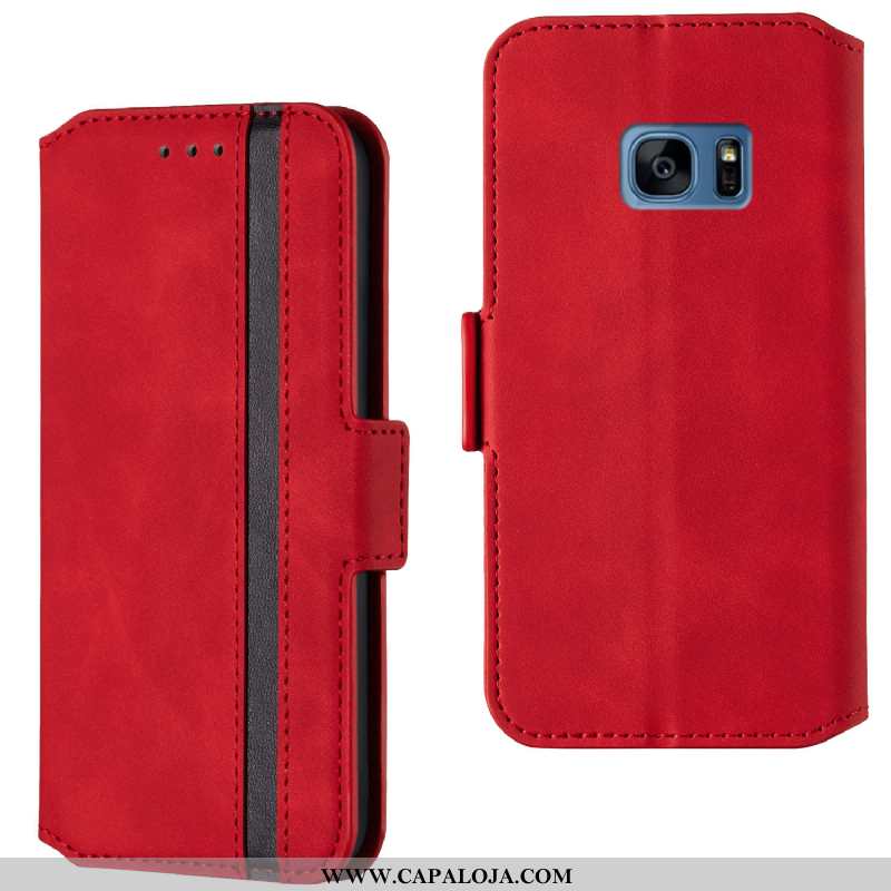 Capa Samsung Galaxy S7 Couro Frente Completa Cases Preto, Capas Samsung Galaxy S7 Antiqueda Online