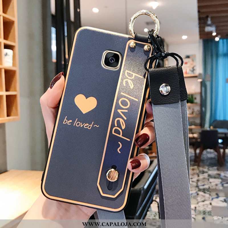 Capa Samsung Galaxy S7 Edge Cordao Telemóvel Wrisband Coração Cinza, Capas Samsung Galaxy S7 Edge Pe